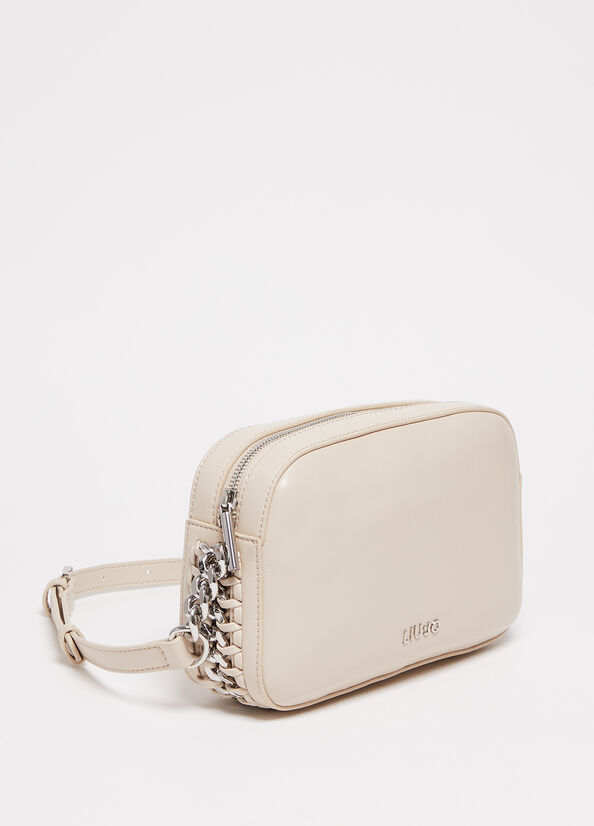 Women's Liu Jo Crossbody With Logo Shoulder Bags Beige | QSR-935012