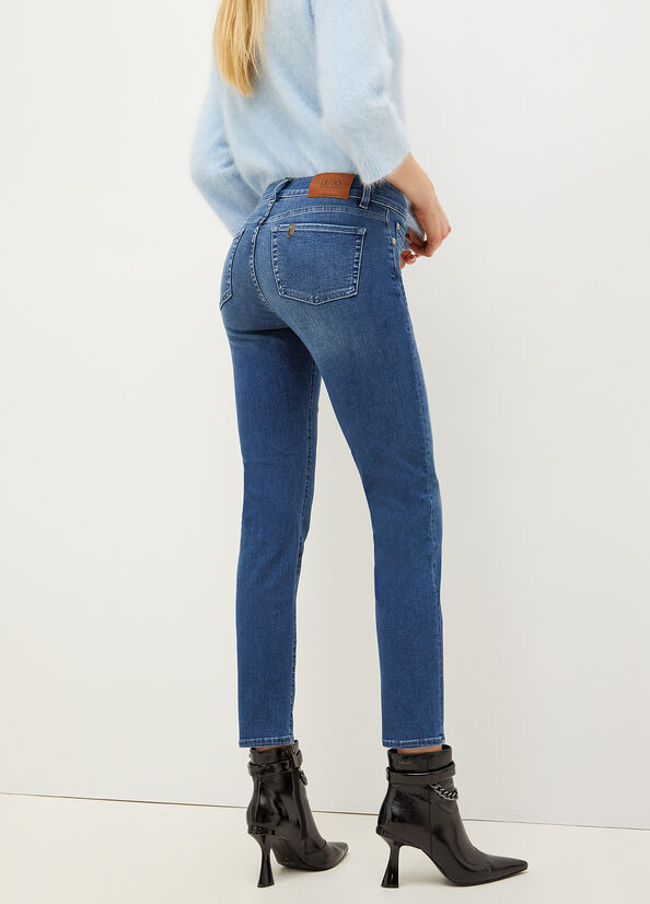 Women's Liu Jo Denim Authentic Slim-Fit Jeans Blue | KLW-468105