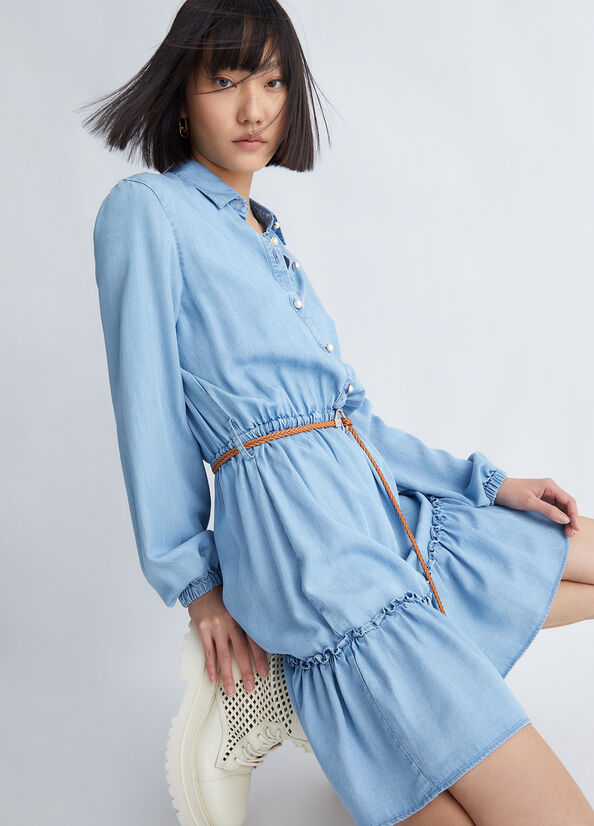 Women's Liu Jo Denim Dress Light Blue | JST-056281