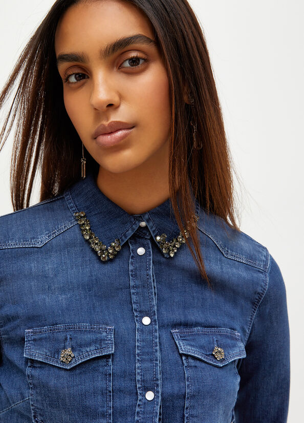 Women's Liu Jo Denim Shirts Blue | OLY-129463