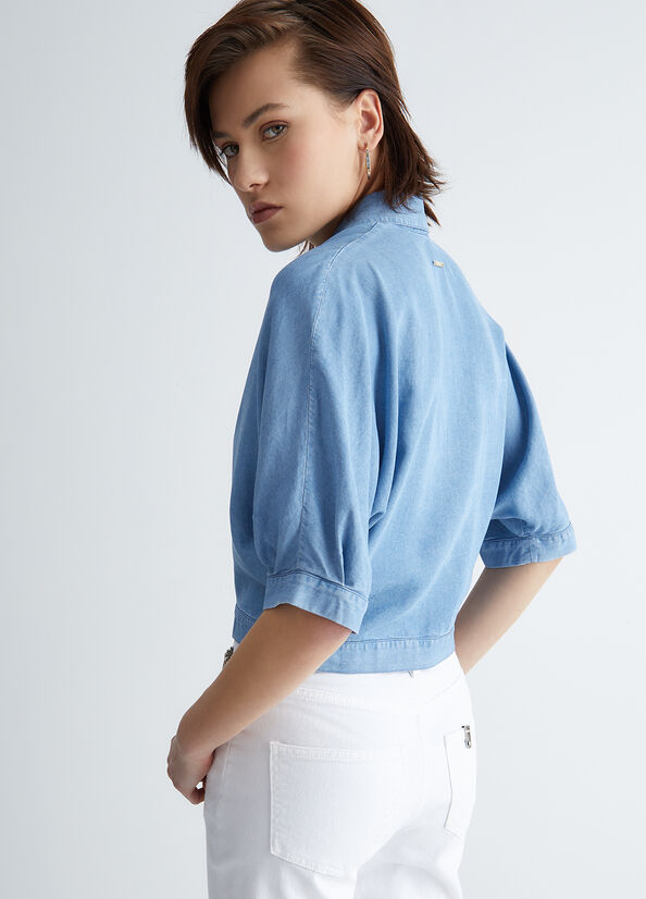 Women's Liu Jo Denim Shirts Light Blue | NCX-903826