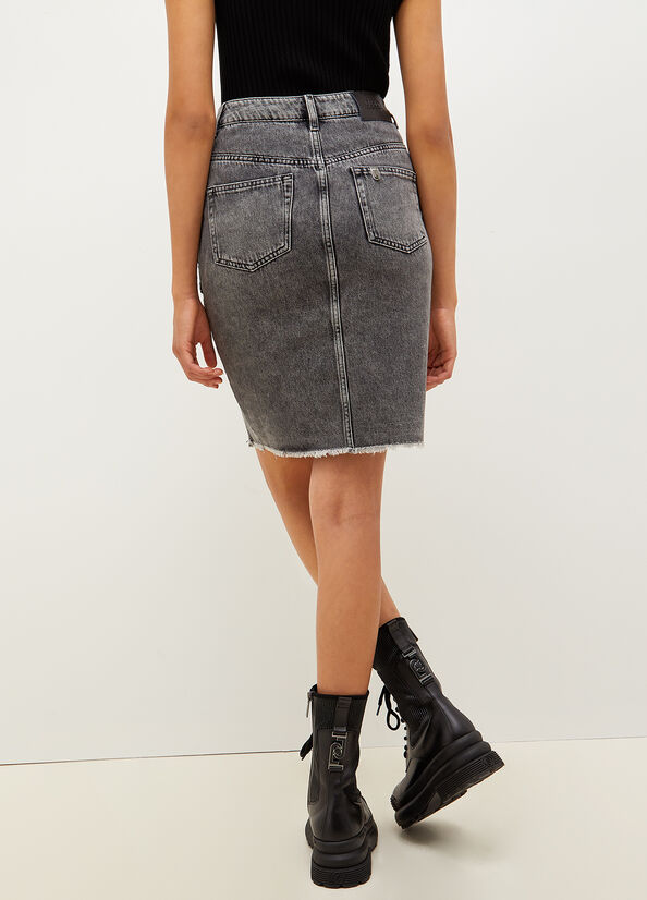 Women's Liu Jo Denim With Pockets Skirts Grey | LSO-076342