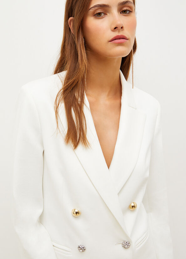 Women's Liu Jo Double-Breasted Blazer Jackets White | KCU-943107