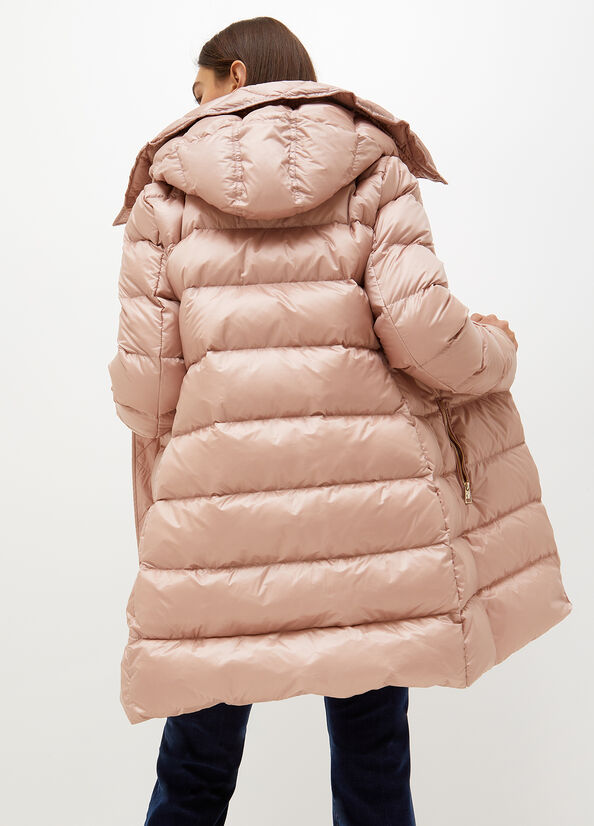 Women's Liu Jo Down In Quilted Technical Fabric Coats Pink | BYO-329740