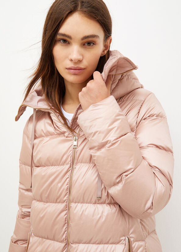 Women's Liu Jo Down In Quilted Technical Fabric Coats Pink | BYO-329740