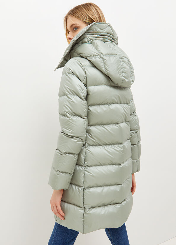 Women's Liu Jo Down In Quilted Technical Fabric Coats Mint | RQN-702485