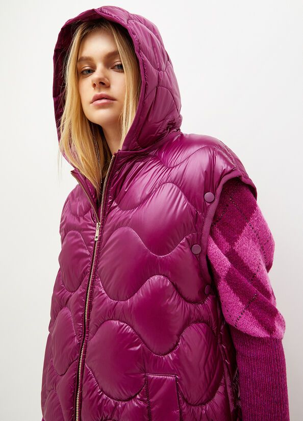 Women's Liu Jo Down In Quilted Technical Fabric Coats Purple | YBJ-714905