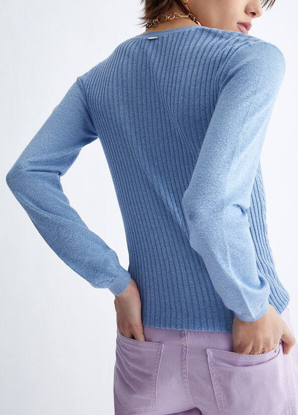 Women's Liu Jo Eco-Friendly Cardigan Sweaters Blue | VIY-318497