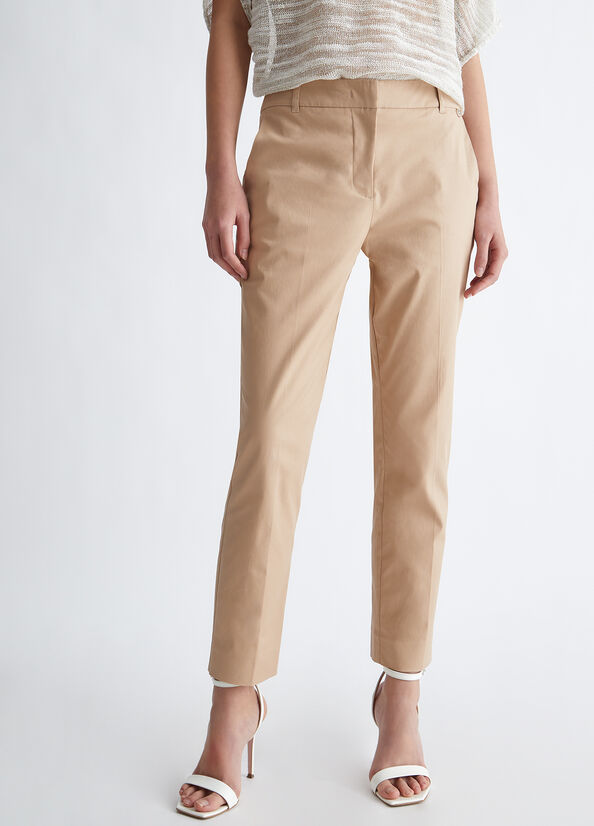 Women\'s Liu Jo Eco-Friendly Cigarette Pants Beige | SDC-492630