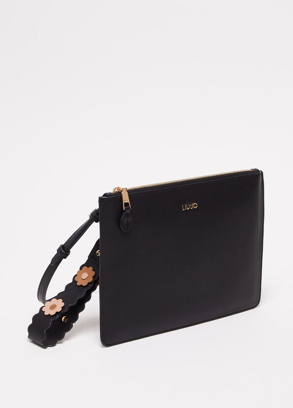 Women's Liu Jo Eco-Friendly Clutch Bag Black | PWE-360152