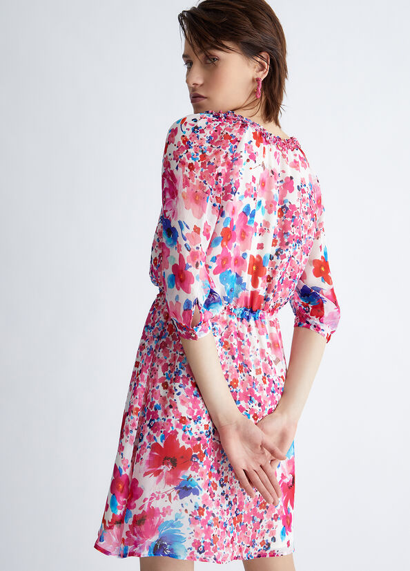 Women's Liu Jo Eco-Friendly Floral Dress Pink | KBU-429701