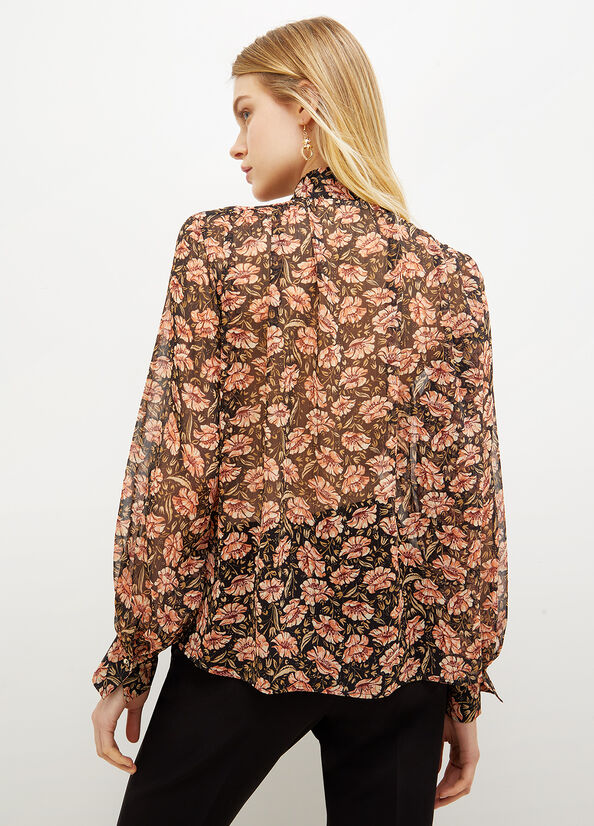 Women's Liu Jo Eco-Friendly Floral Shirts Black | ACD-942870