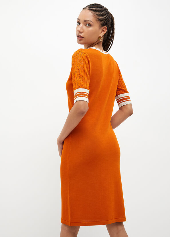 Women's Liu Jo Eco-Friendly Knit Dress Orange | HNI-480763