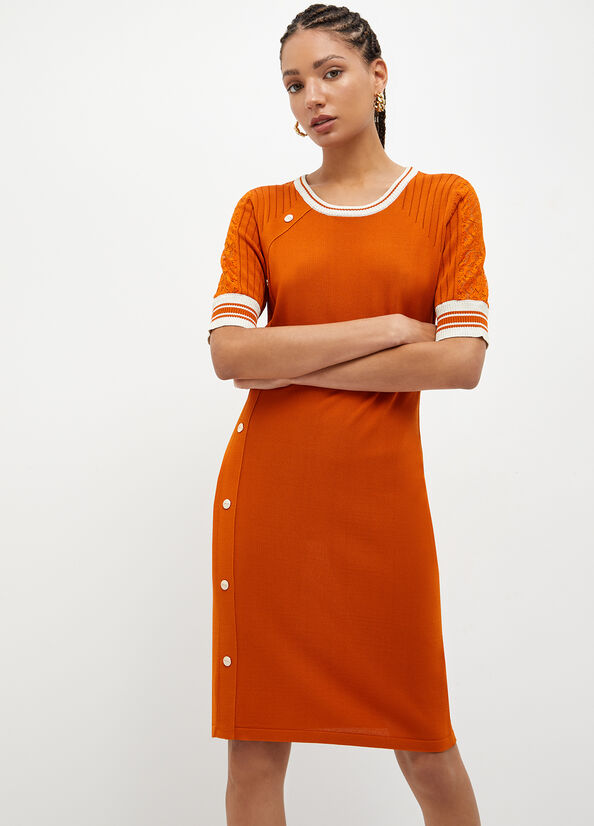 Women\'s Liu Jo Eco-Friendly Knit Dress Orange | HNI-480763