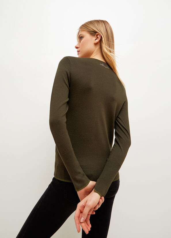 Women's Liu Jo Eco-Friendly Lurex® Sweaters Green | YVN-172469