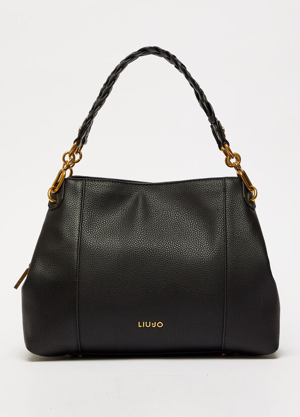 Women's Liu Jo Eco-Friendly Shoulder Bags Black | PKE-170236