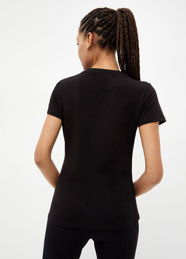 Women's Liu Jo Eco-Friendly T Shirts Black | SVZ-902314