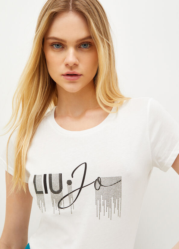 Women's Liu Jo Eco-Friendly T Shirts White | DTJ-609482