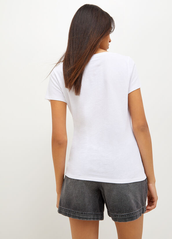 Women's Liu Jo Eco-Friendly T Shirts White | HPZ-483602