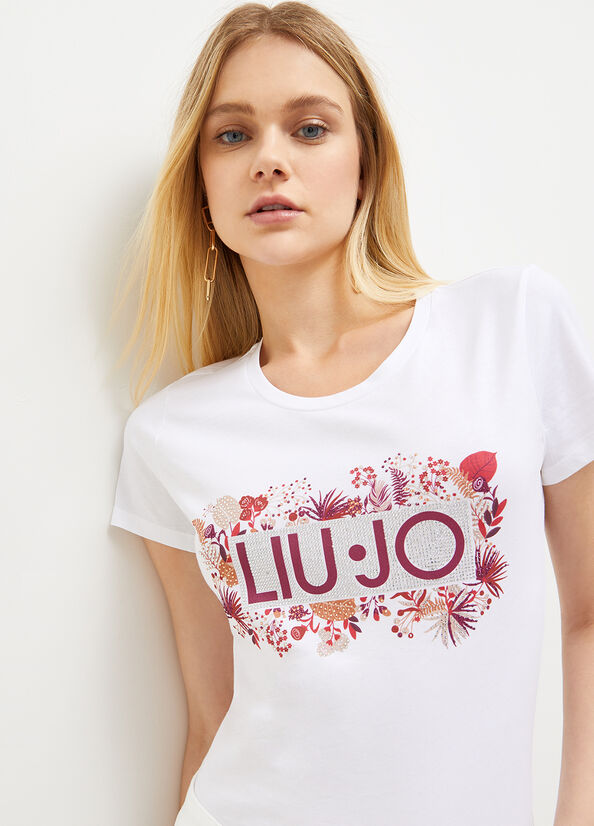 Women's Liu Jo Eco-Friendly T Shirts White / Red | YHL-180354