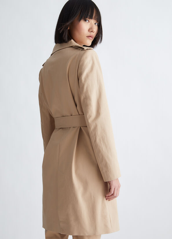 Women's Liu Jo Eco-Friendly Trench Coats Beige | FNR-682054