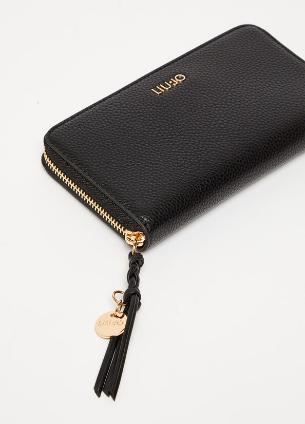 Women's Liu Jo Eco-Friendly With Charm Wallets Black | DUS-164782