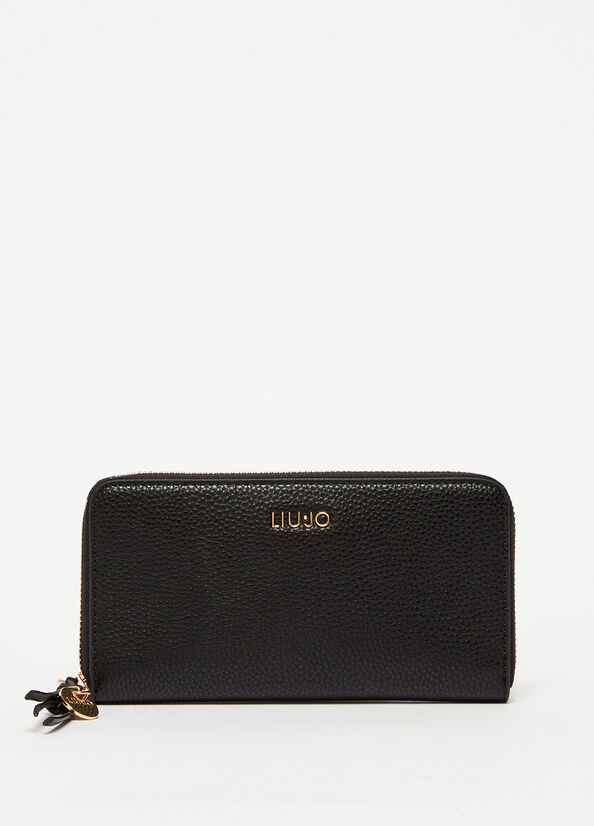 Women\'s Liu Jo Eco-Friendly With Charm Wallets Black | DUS-164782