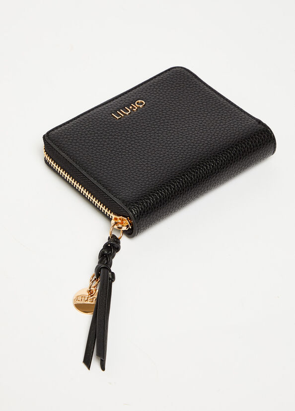 Women's Liu Jo Eco-Friendly With Charm Wallets Black | EOR-096482