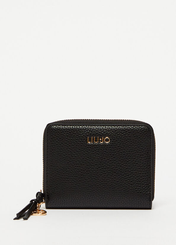 Women\'s Liu Jo Eco-Friendly With Charm Wallets Black | EOR-096482