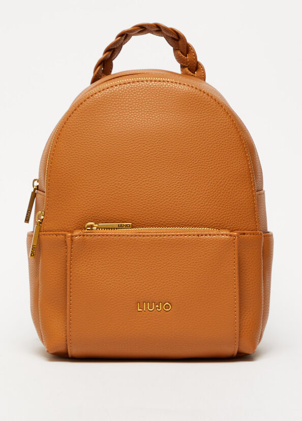 Women's Liu Jo Eco-Friendly With Logo Backpacks Brown | YNB-150683