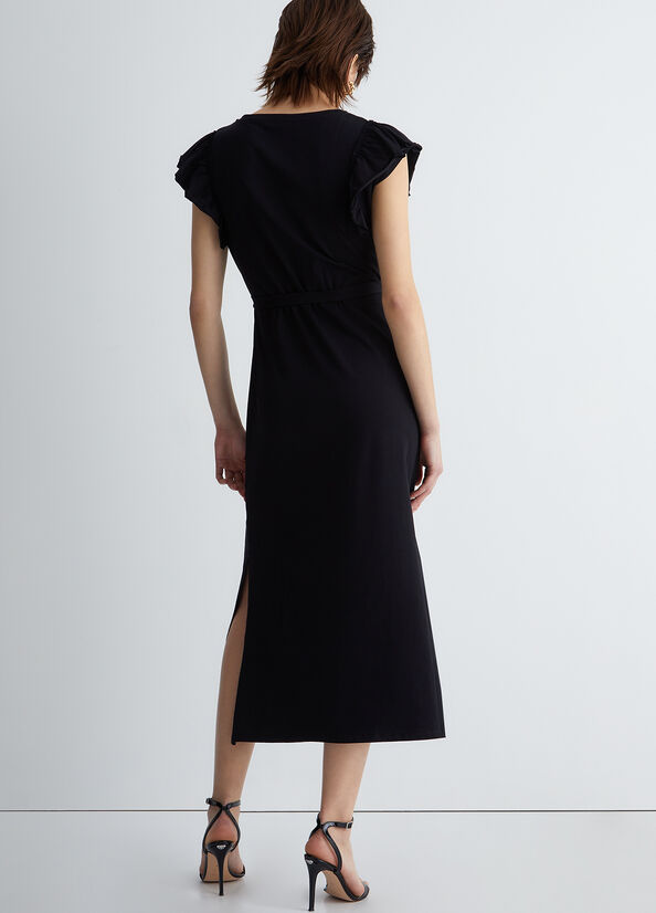 Women's Liu Jo Eco-Friendly With Logo Dress Black | SBK-590613