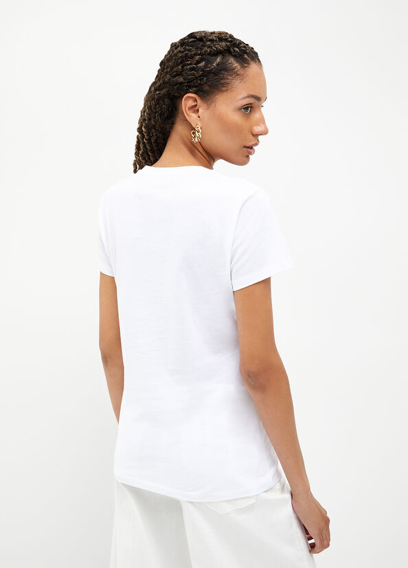 Women's Liu Jo Eco-Friendly With Print Tops White | IMU-510476