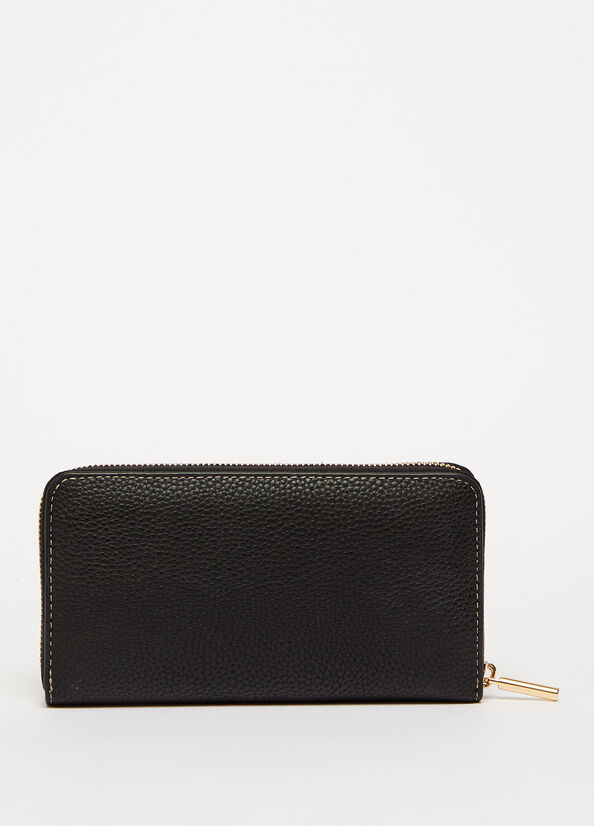 Women's Liu Jo Eco-Friendly Zip-Around Wallets Black | DLV-016873