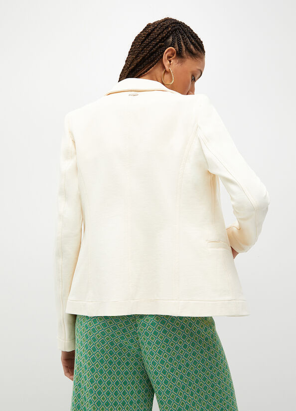 Women's Liu Jo Fabric Blazer Jackets Cream | FSY-839647