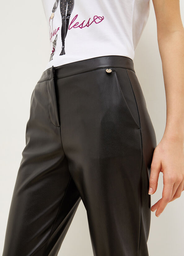 Women's Liu Jo Fabric Pants Black | VCM-762108