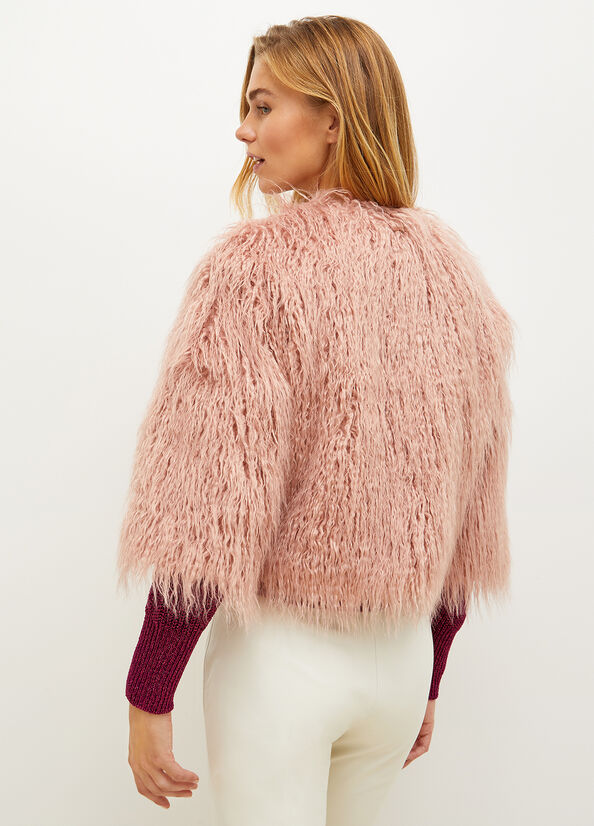 Women's Liu Jo Faux Fur Jackets Pink | TUO-582673