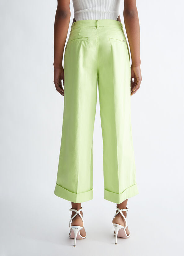 Women's Liu Jo Flared Cropped Pants Green | LVD-285417