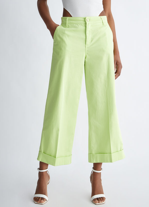 Women\'s Liu Jo Flared Cropped Pants Green | LVD-285417