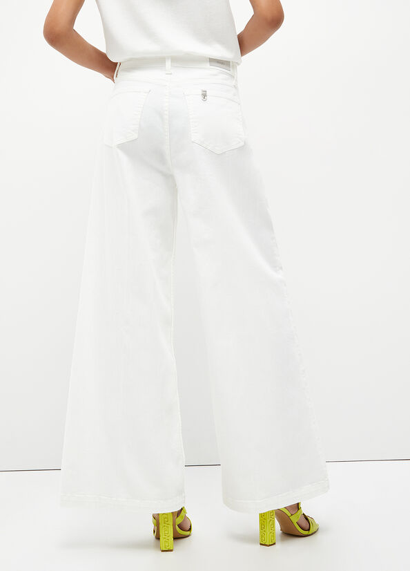 Women's Liu Jo Flared With Studs Pants White | BGQ-239548