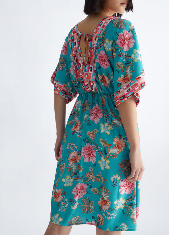 Women's Liu Jo Floral Dress Turquoise | HKN-760941