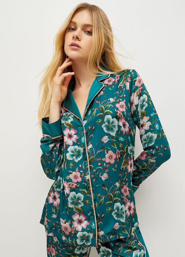 Women\'s Liu Jo Floral Jackets Green | JXR-618395