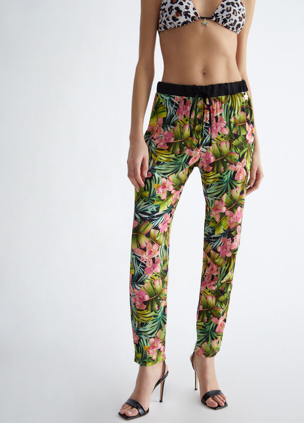 Women\'s Liu Jo Floral Pants Green | XQN-791528