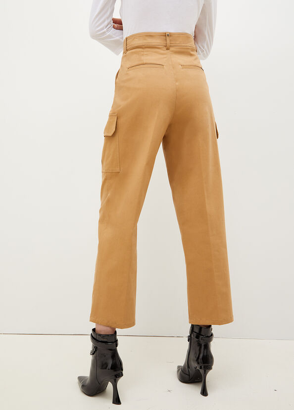 Women's Liu Jo Gabardine Cargo Pants Brown | PDT-876345