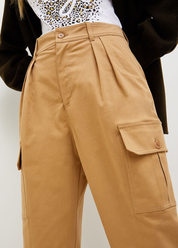 Women's Liu Jo Gabardine Cargo Pants Brown | PDT-876345