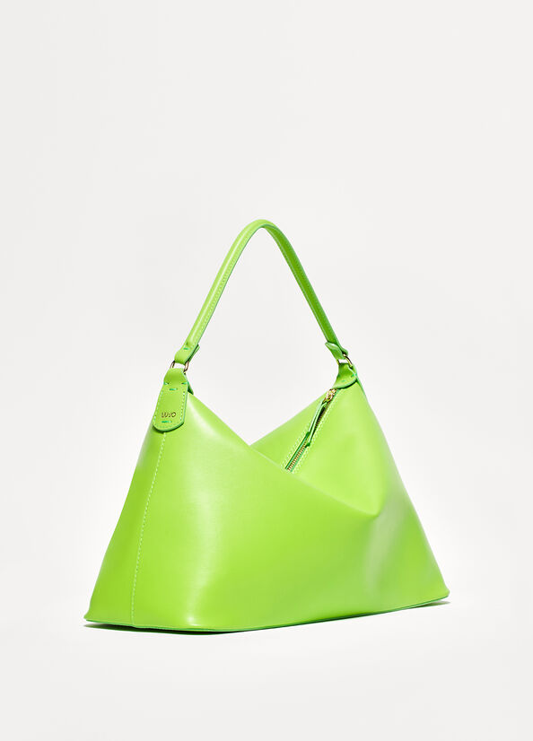 Women's Liu Jo Genuine Leather Large Hobo Crossbody Bags Light Green | WZG-836015