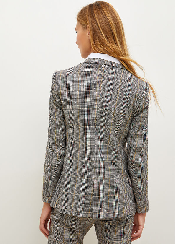 Women's Liu Jo Glen Plaid Jackets Grey | FEL-687549