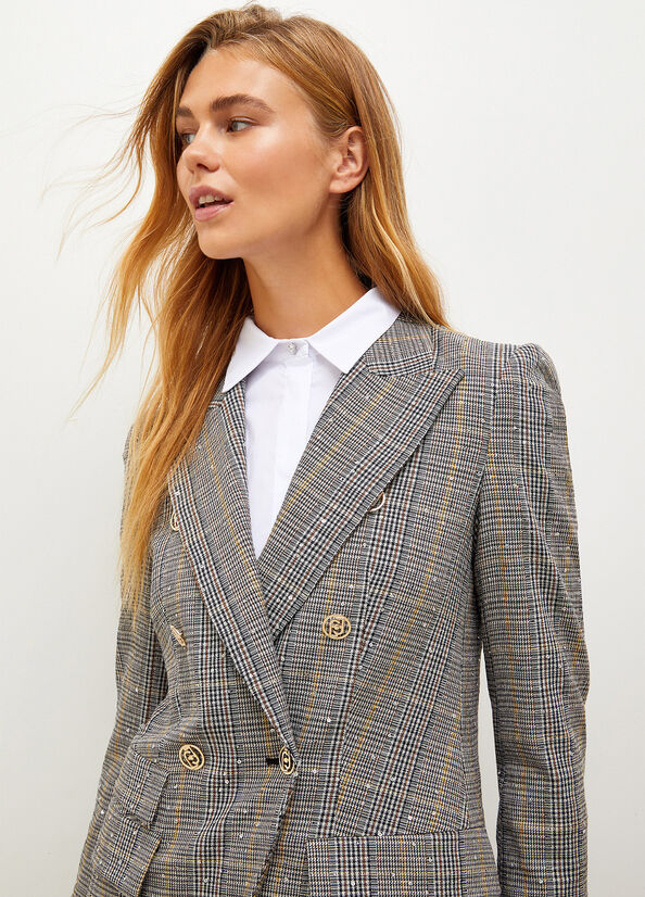 Women's Liu Jo Glen Plaid Jackets Grey | FEL-687549