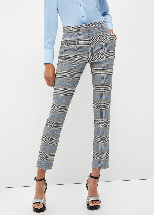 Women\'s Liu Jo Glen Plaid Pants Grey | AVQ-218605