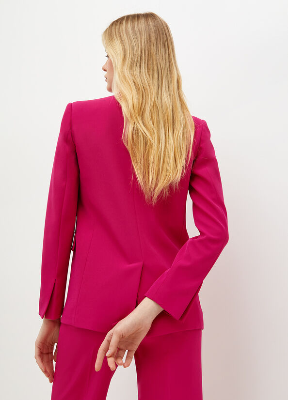 Women's Liu Jo High-Tech Stretch Fabric Blazer Jackets Fuchsia | BVX-567103