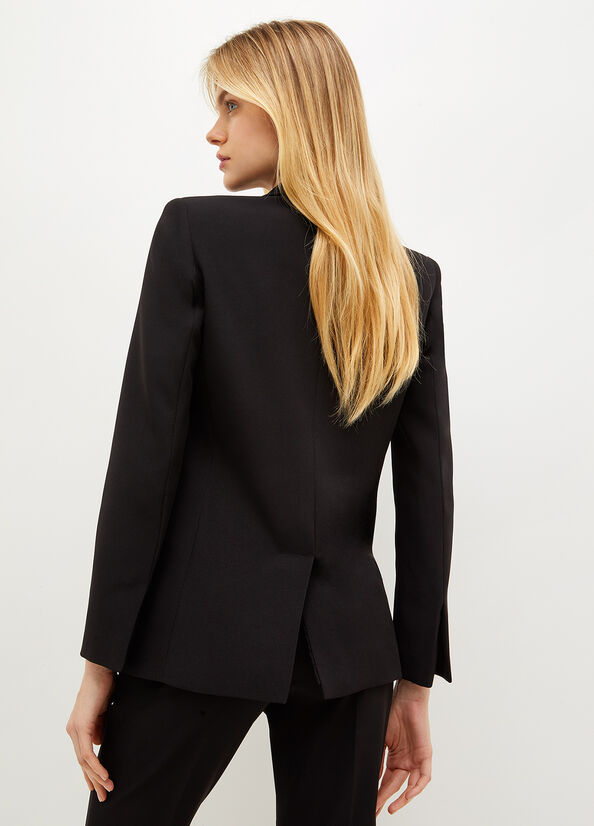 Women's Liu Jo High-Tech Stretch Fabric Blazer Jackets Black | TNG-817409